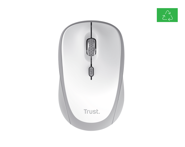 Mouse Wireless Trust Yvi+, 1600 DPI, Alb