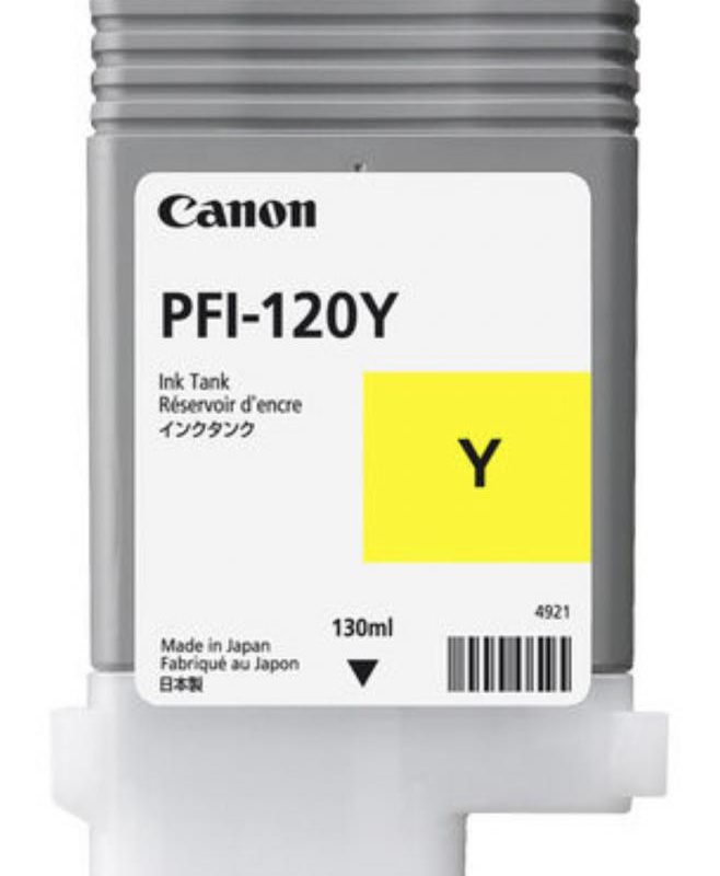 Cartus cerneala Canon PFI-120Y, yellow, capacitate 130ml, pentru Canon TM