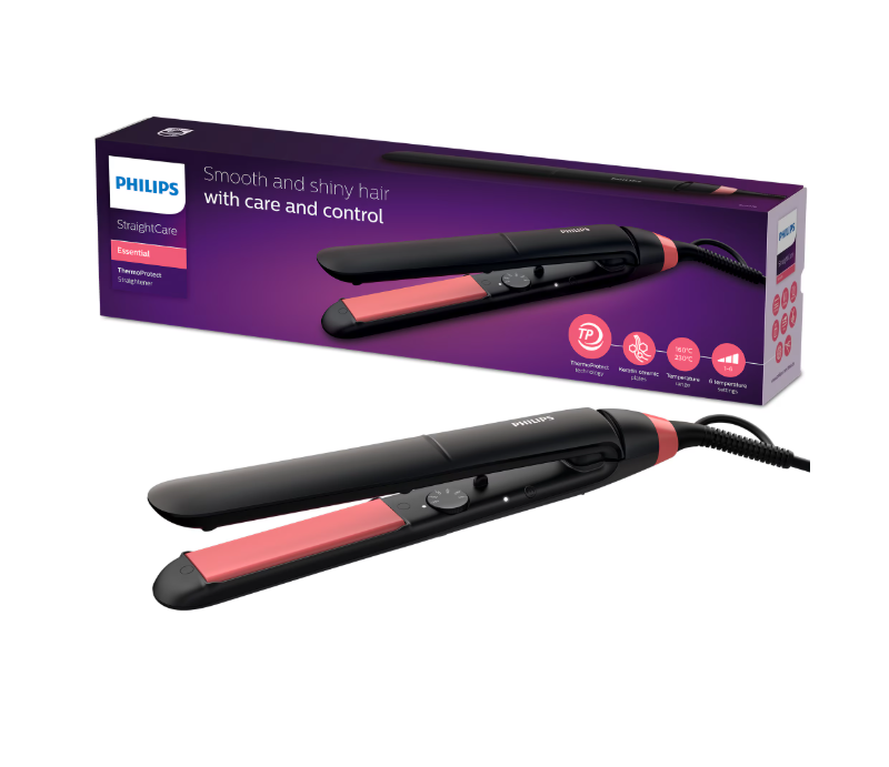 Placa de par PHILIPS StraighCare Essential BHS376/00, Tehnologie ThermoProtect, Placi