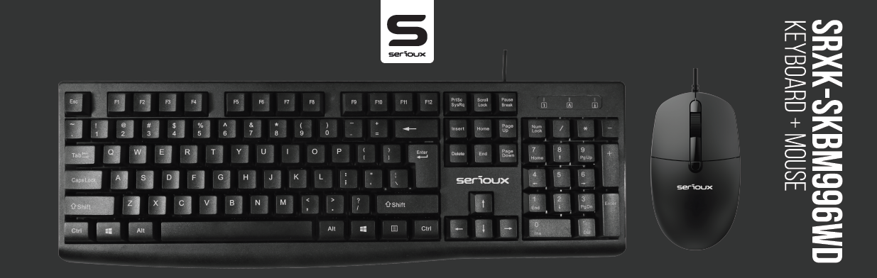 Kit Serioux cu fir, Tastatura: interfata USB, 104 taste, material - imagine 4