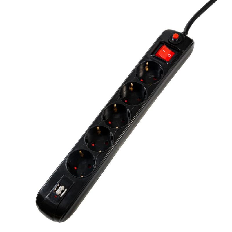 PRELUNGITOR SPACER, Schuko x 5, conectare prin Schuko (T), USB