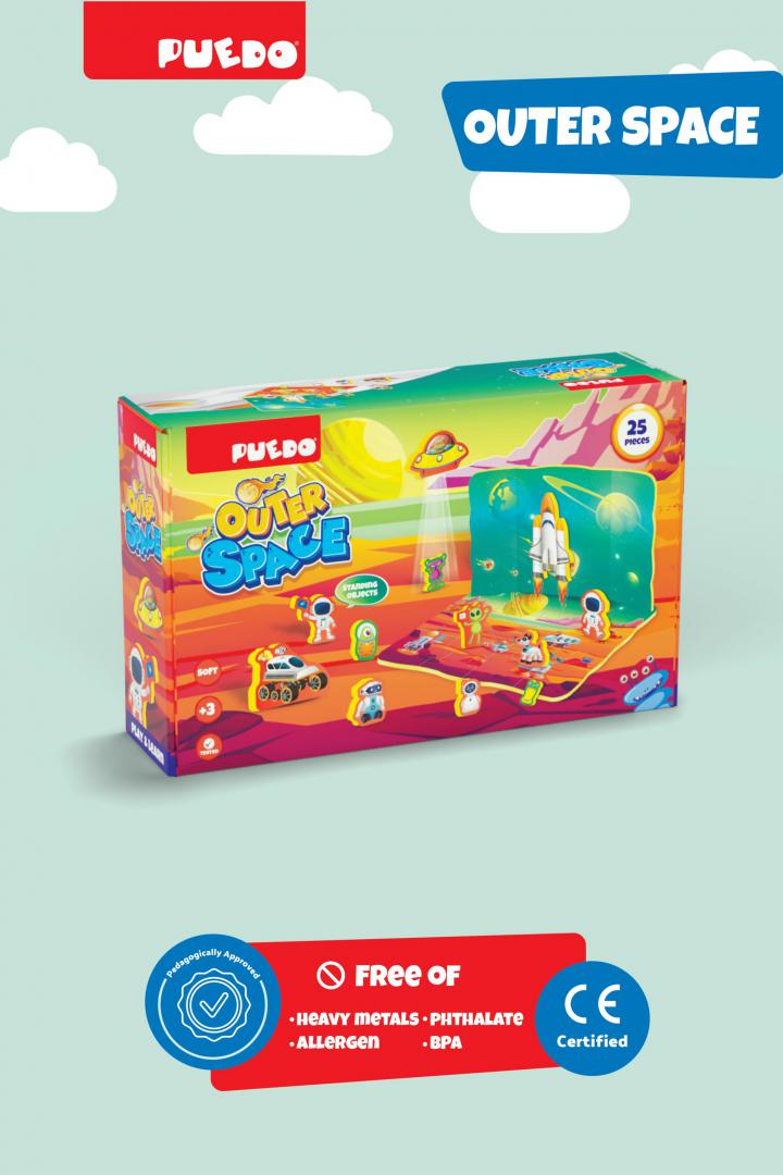 PUZZLE DIN SPUMA EVA, SPATIUL COSMIC, 25 PIESE, PUEDO - imagine 3