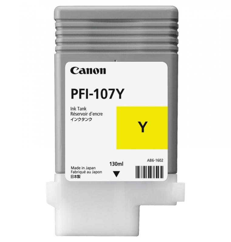Cartus cerneala Canon PFI-107Y, yellow, capacitate 130ml, pentru Canon iPF680/685,