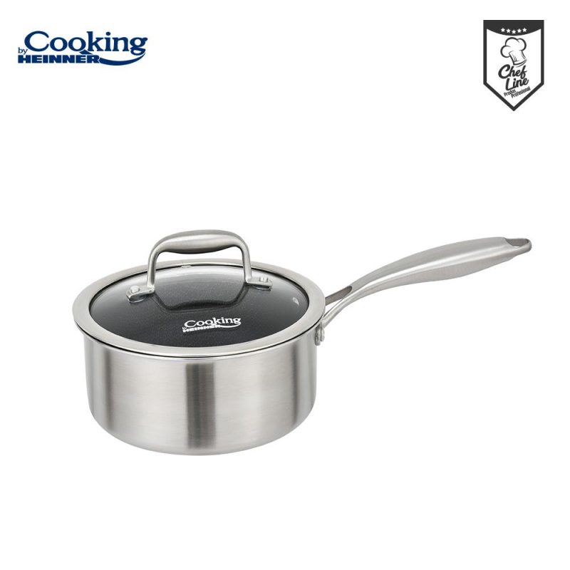 CASEROLA INOX+CAPAC STICLA IN 3 STRATURI 18X9 CM, 2 L,
