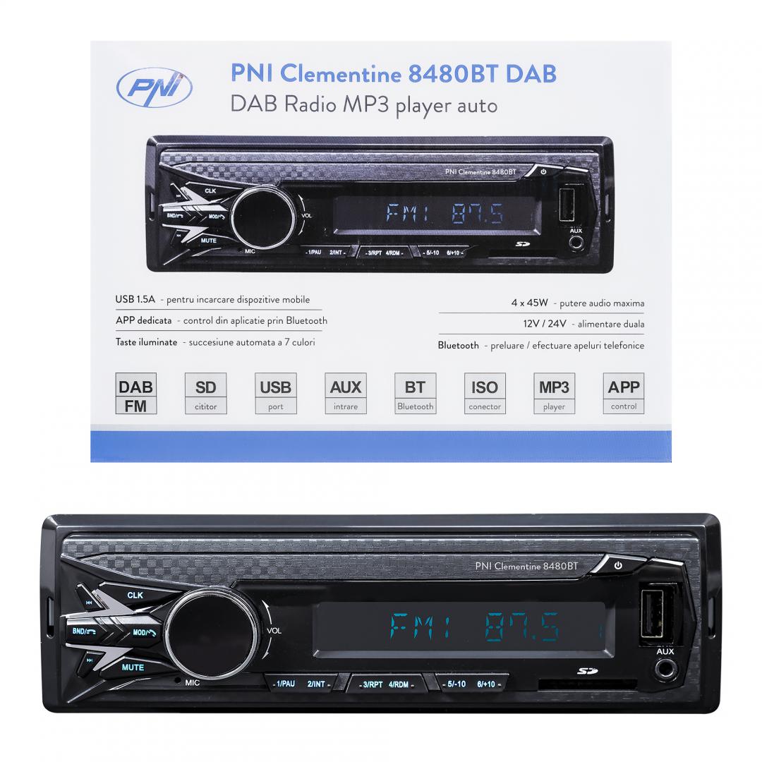 DAB si RDS radio MP3 player auto PNI Clementine 8480BT