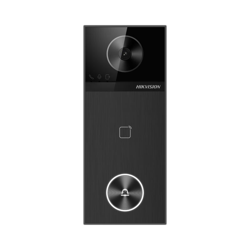 Post videointerfon de exterior WI-FI Hikvision DS-KV6114-WBE1, montaj aparent, camera