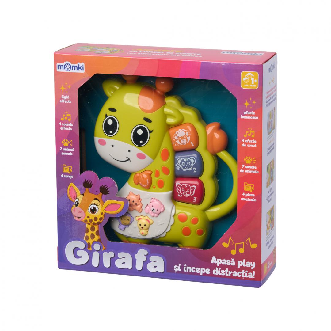 JUCARIE GIRAFA CU LUMINI SI SUNETE, VERDE, MOMKI - imagine 4