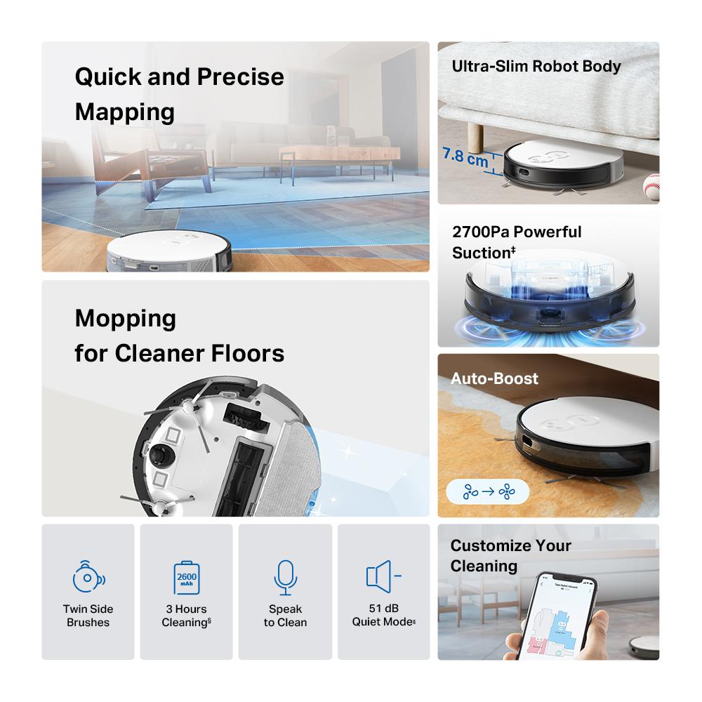 TP LINK Aspirator robot cu Mop și Navigare LiDAR TAPO - imagine 6