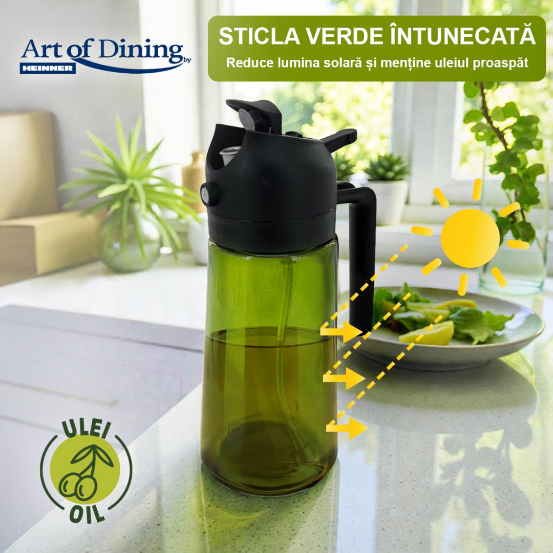 PULVERIZATOR ULEI/OTET 450ML, 2 IN 1, NEGRU, ART OF DINING - imagine 3