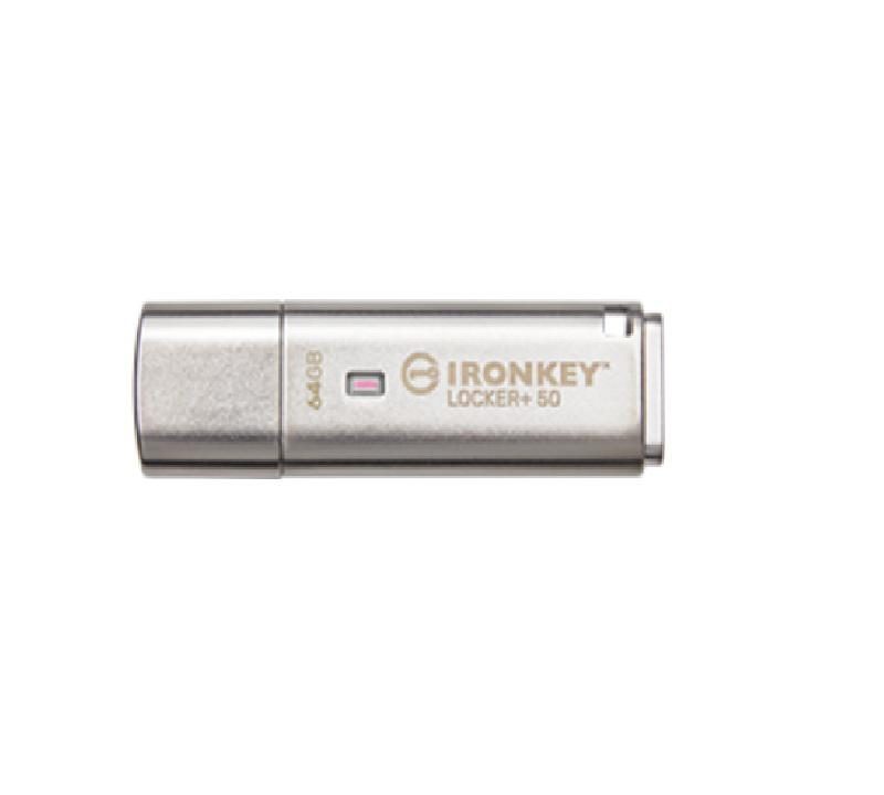 Memorie USB Kingston IronKey Keypad 200 64GB, USB Type-A, Argintiu