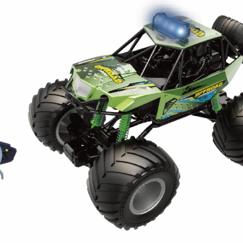 MASINUTA CU TELECOMANDA BIG FOOT, SCARA 1/10, 44CM, VERDE