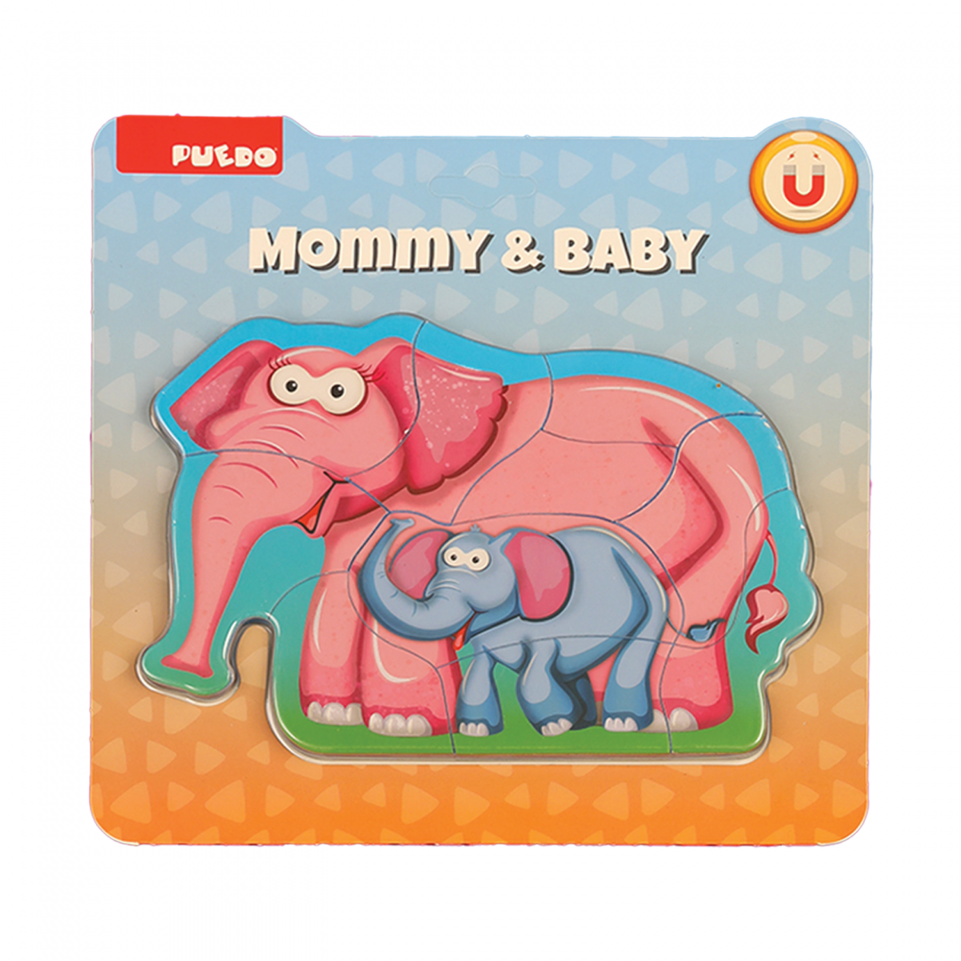 PUZZLE DIN SPUMA EVA-MAMA SI PUIUL ELEFANT,8 PIESE, PUEDO - imagine 3