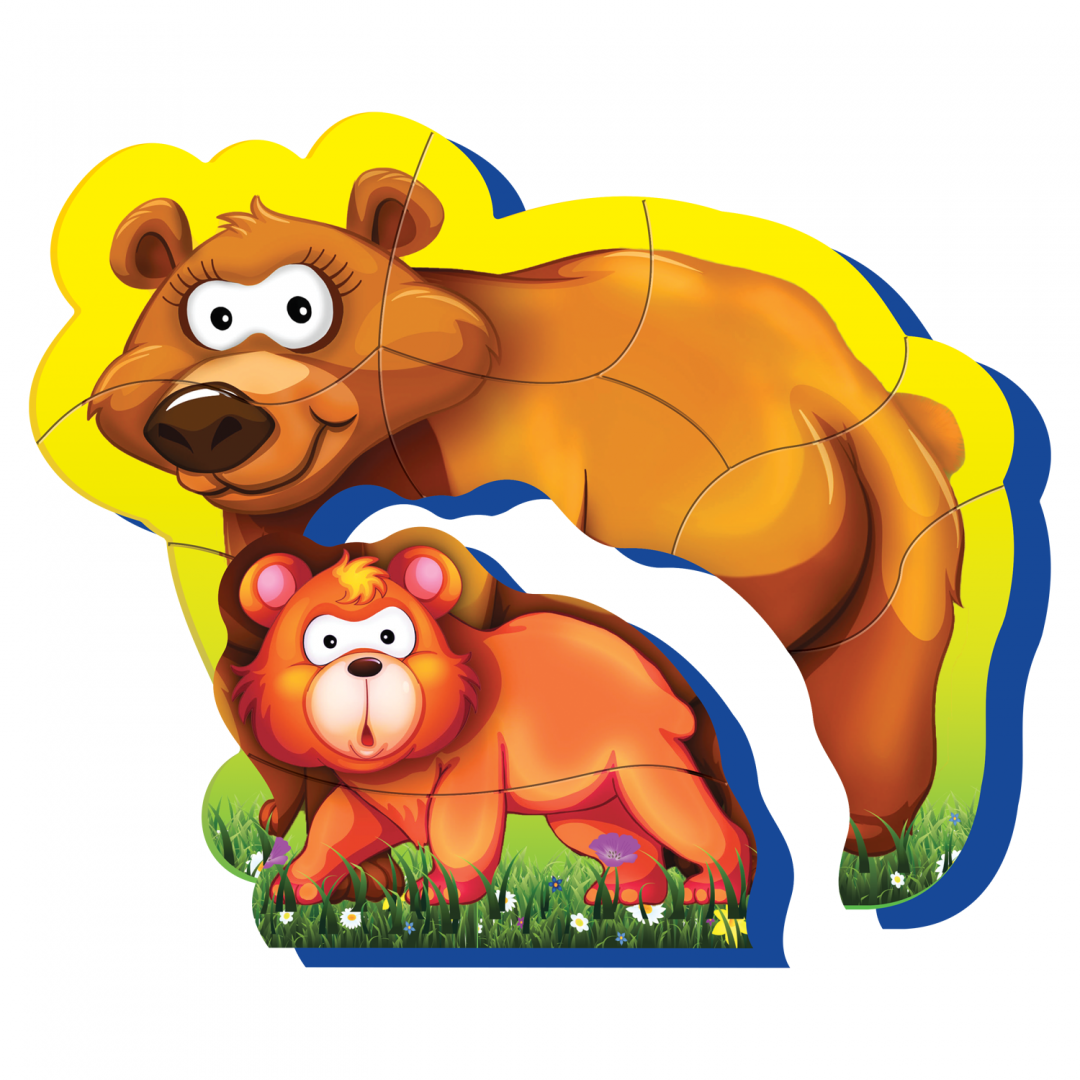 PUZZLE DIN SPUMA EVA- MAMA SI PUIUL URS, 8 PIESE,