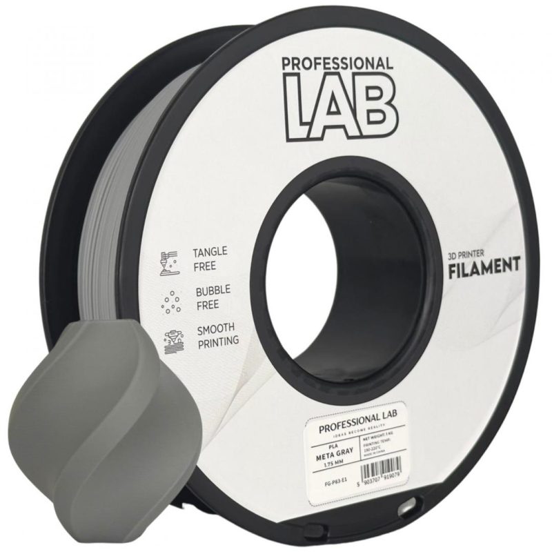 PROF. LAB 3D FILAMENT 1KG PLA META GRAY, Diametru: 1.75mm,
