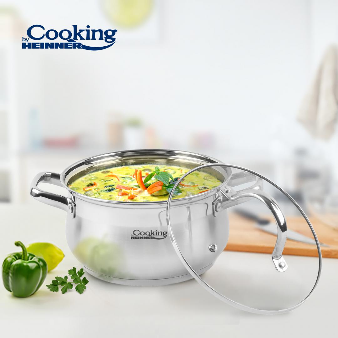 SEMIOALA INOX+CAPAC 18 X 10.5 CM, 2.6 L, AMIRA, COOKING - imagine 3