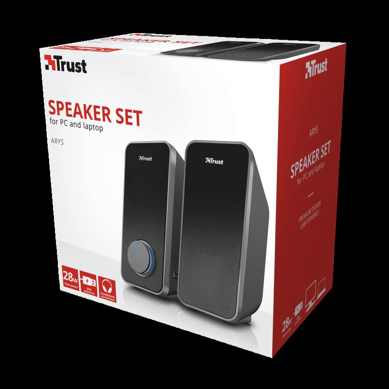 Boxe Stereo Trust Arys 2.0 Speaker Set, 28W, negru - imagine 7