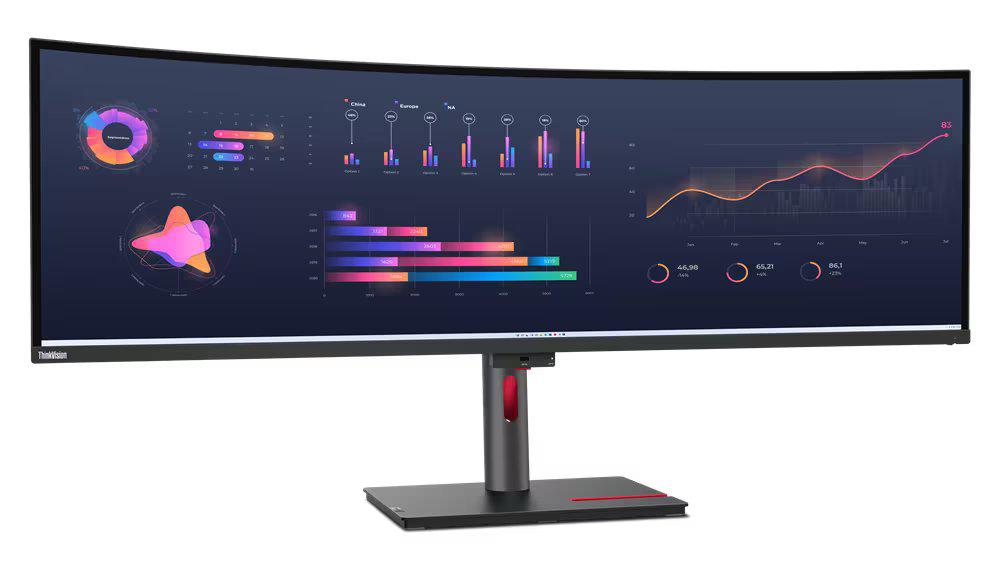 Monitor Lenovo ThinkVision P49w-30, 49'' IPS, DQHD (5120x1440), Anti- glare, - imagine 3