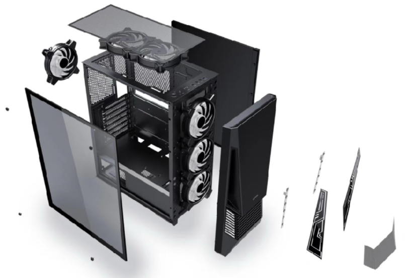 Carcasa gaming Serioux Rogue, tip middle tower, mesh si banda - imagine 4