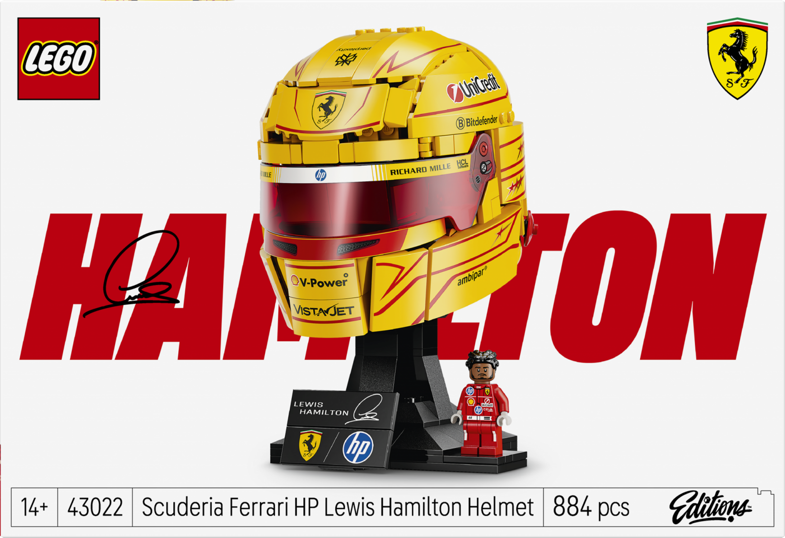 CASCA LUI LEWIS HAMILTON SCUDERIA FERRARI HP LEGO43022 - imagine 4