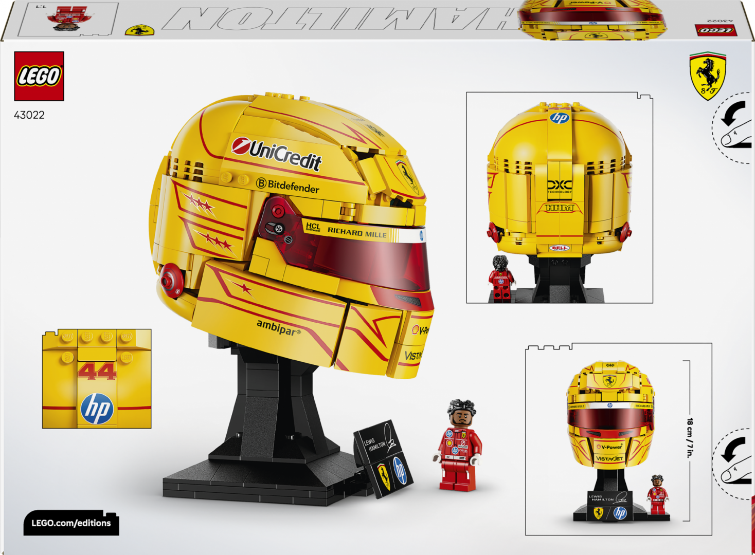 CASCA LUI LEWIS HAMILTON SCUDERIA FERRARI HP LEGO43022 - imagine 5