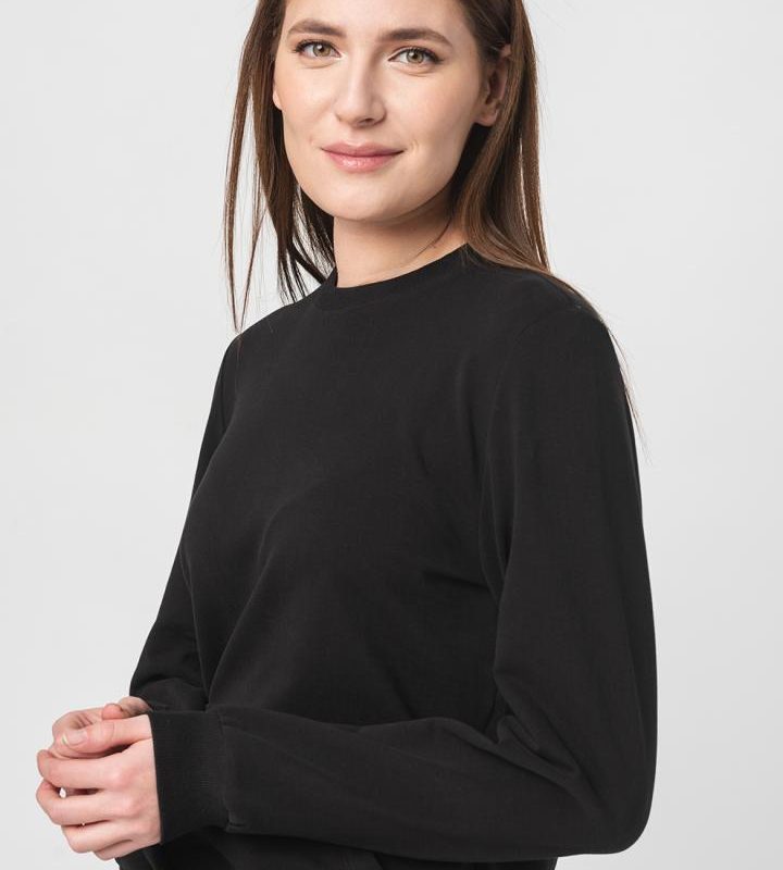 BLUZA COTON CASUAL FEMEI BLACK-XL