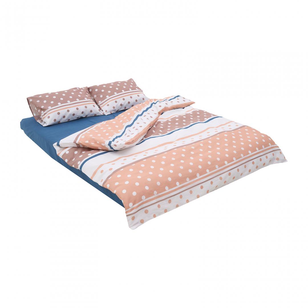 Lenjerie dubla 100% bumbac 4 piese, Polka - imagine 3