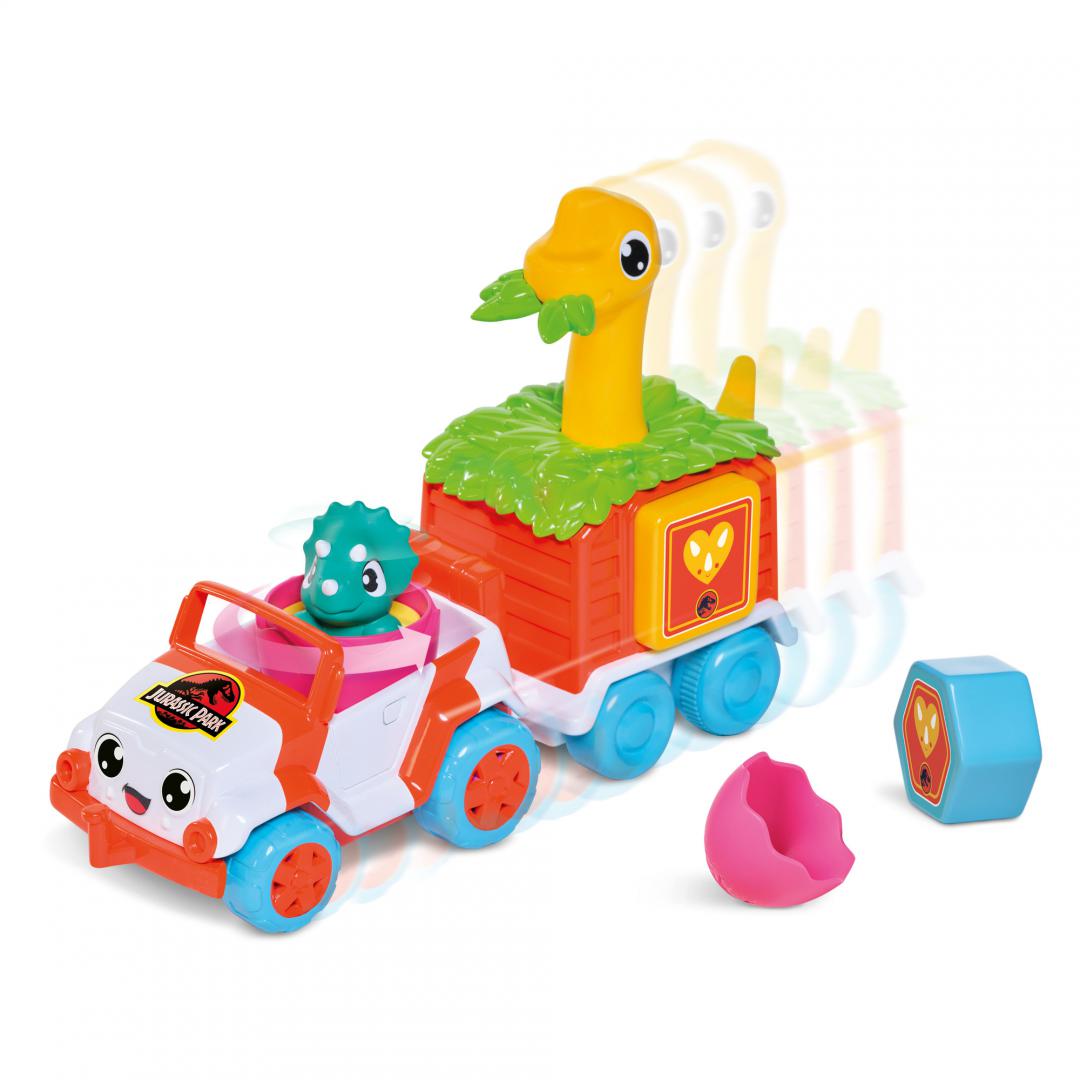 VEHICUL DE SALVARE CU REMORCA COLORATA, DINO, JURASSIC WORLD, TOMY - imagine 5
