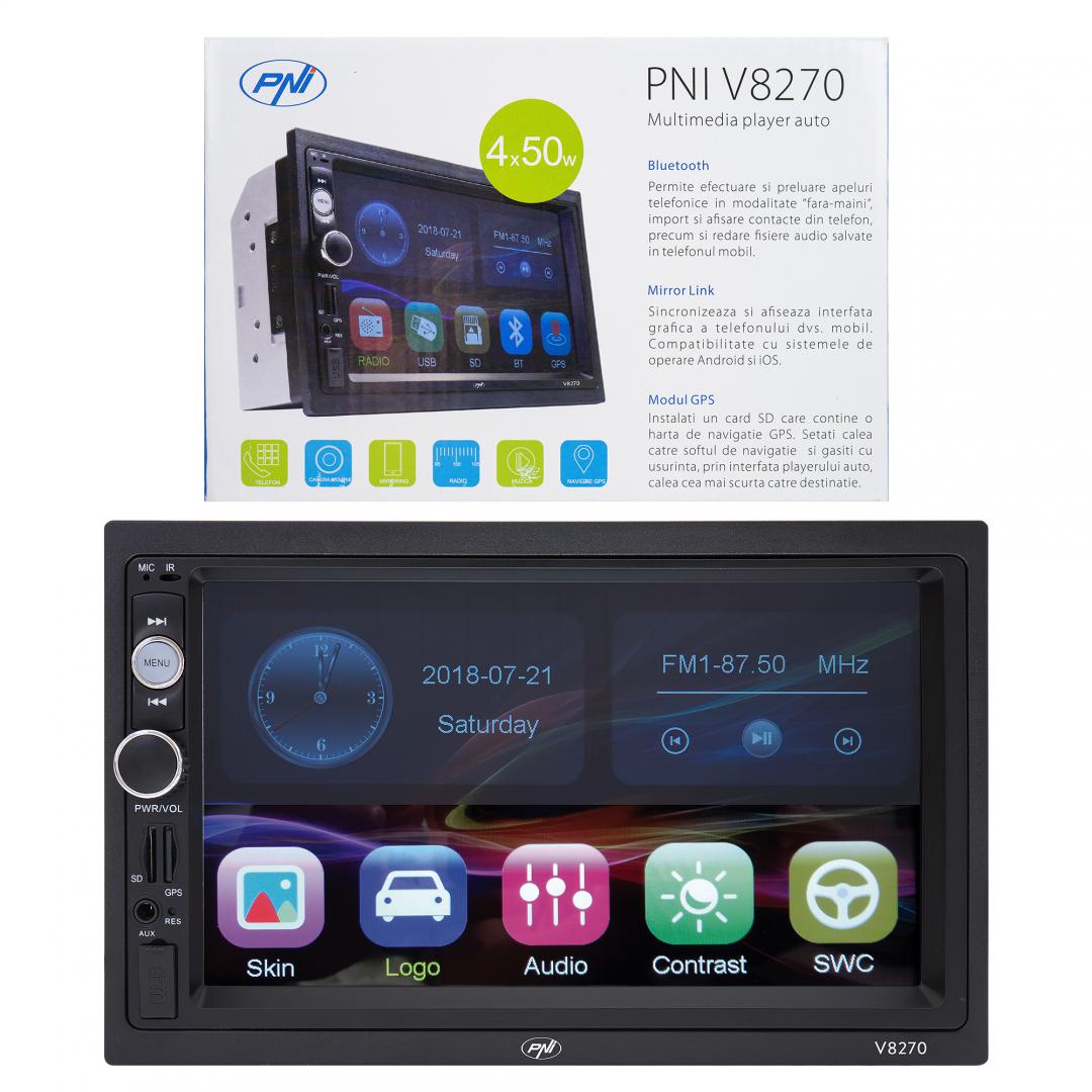 Navigatie multimedia PNI V8270 2 DIN cu GPS MP5, touch