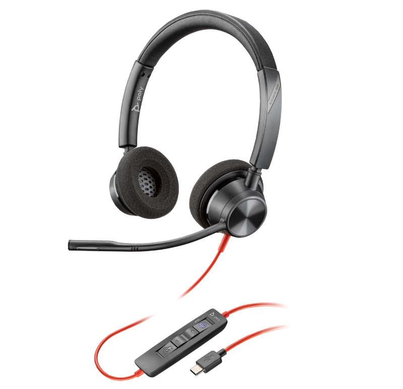 Poly Blackwire 3320 Stereo Microsoft Teams Certified USB-C Headset +USB-