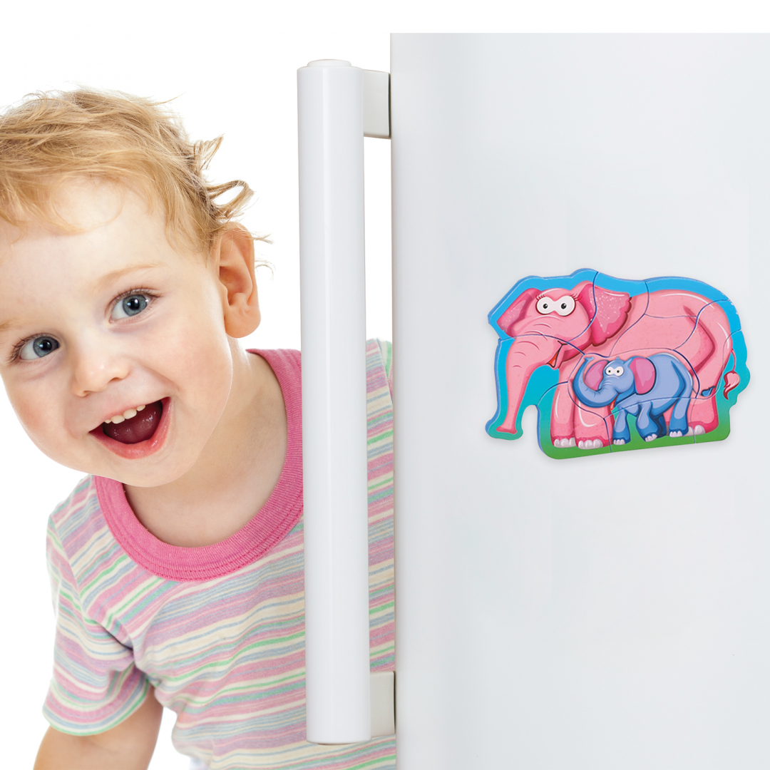 PUZZLE DIN SPUMA EVA-MAMA SI PUIUL ELEFANT,8 PIESE, PUEDO - imagine 4