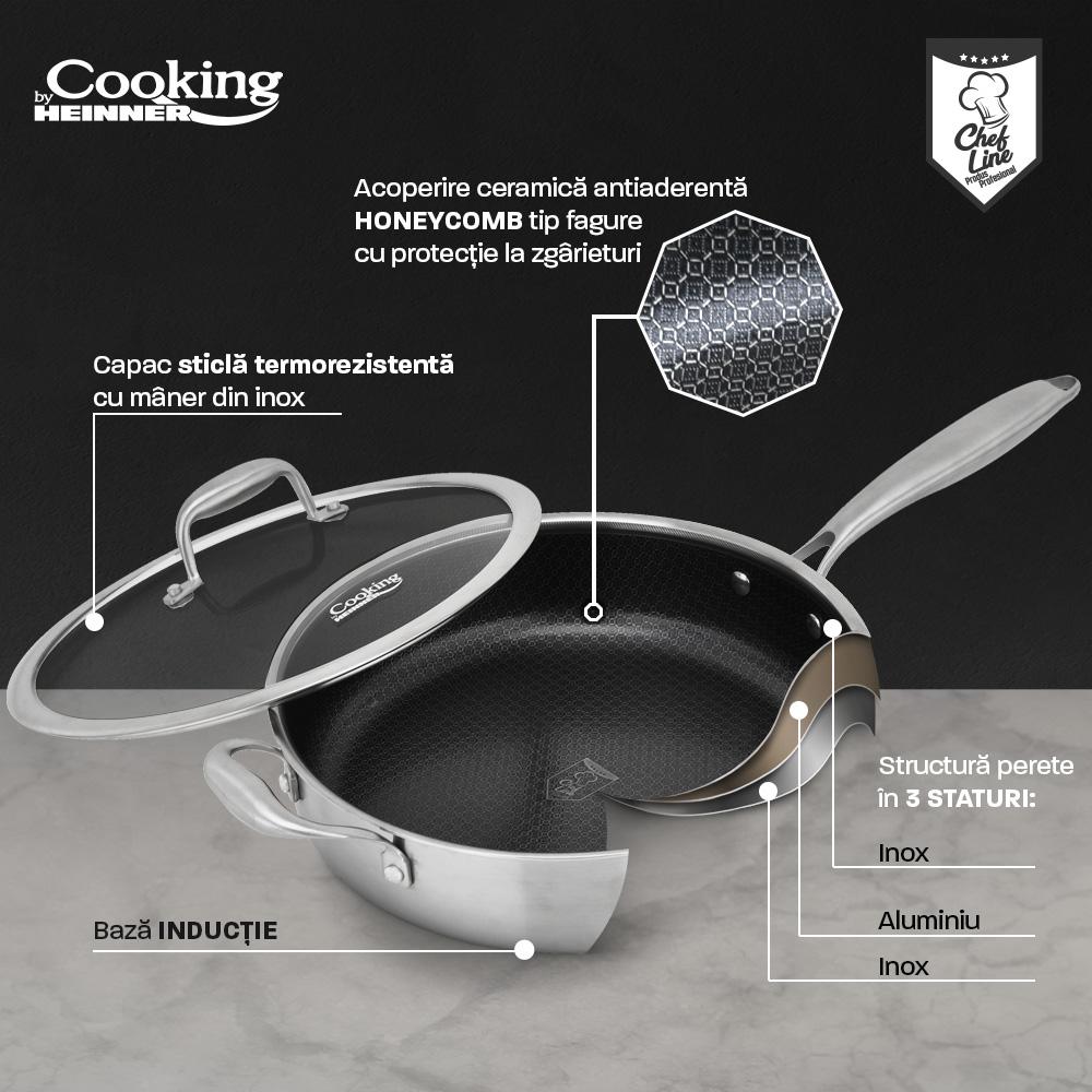 TIGAIE ADANCA INOX +CAPAC STICLA IN 3 STRATURI 28*7.5CM, - imagine 8