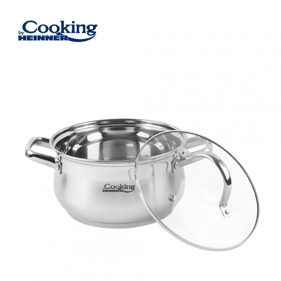 SEMIOALA INOX+CAPAC, 20 X 11.5 CM, 3.6 L, AMIRA, COOKING - imagine 3