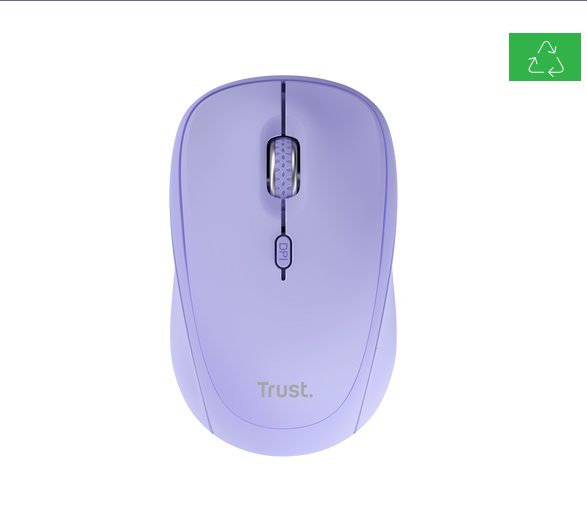 Mouse Wireless Trust Yvi+, 1600 DPI, Liliac
