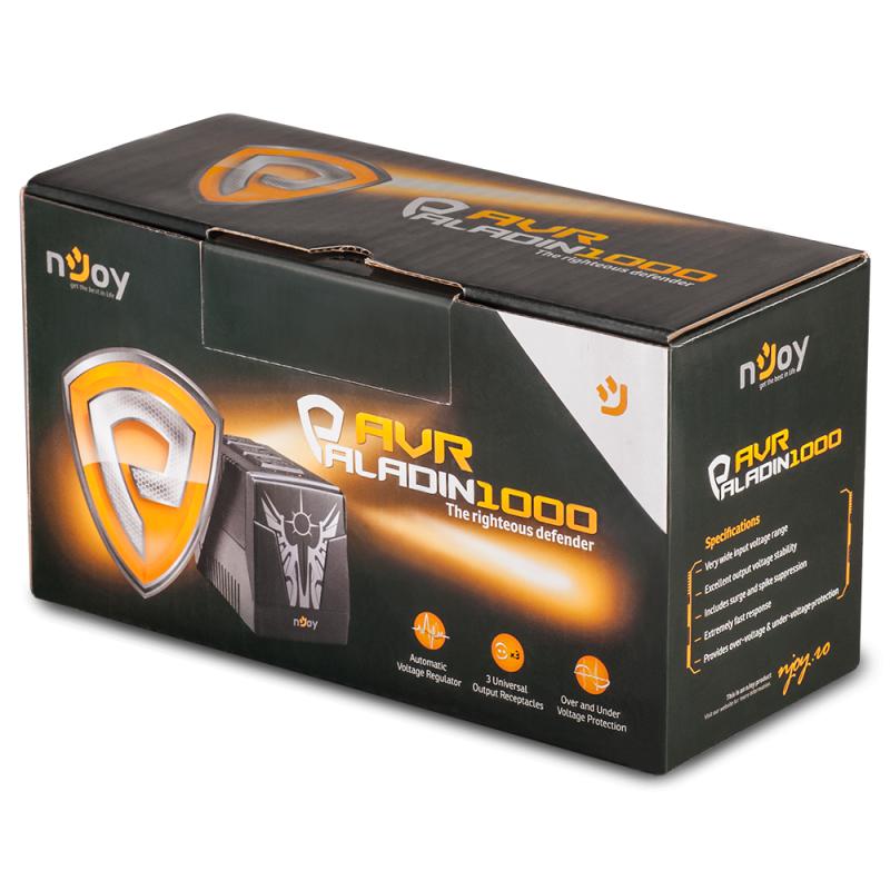 AVR nJoy Paladin 1000, 1000VA/500W, 3 Prize Schuko, Protectie la