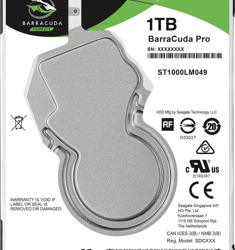 HDD Laptop Seagate BarraCuda® 1TB, 7200RPM, SATA III