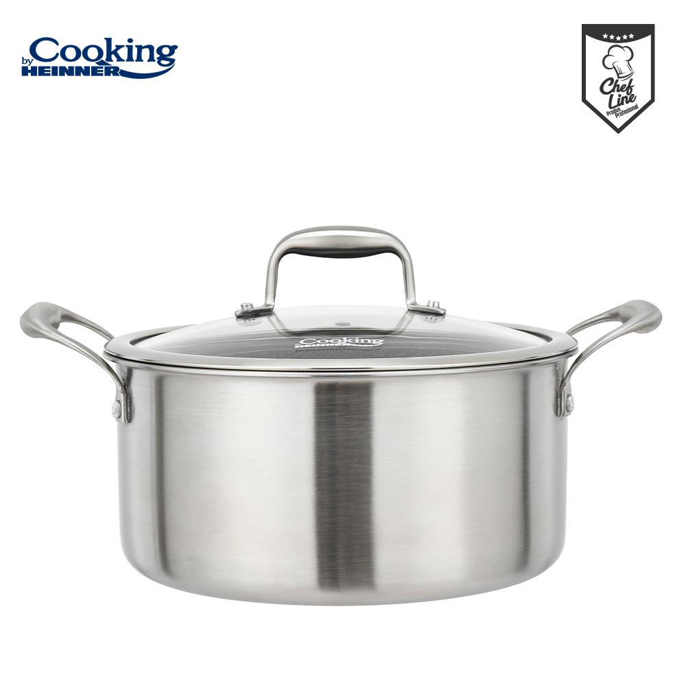 SEMIOALA INOX+CAPAC STICLA IN 3 STRATURI 28x13 CM, 7 L, - imagine 3