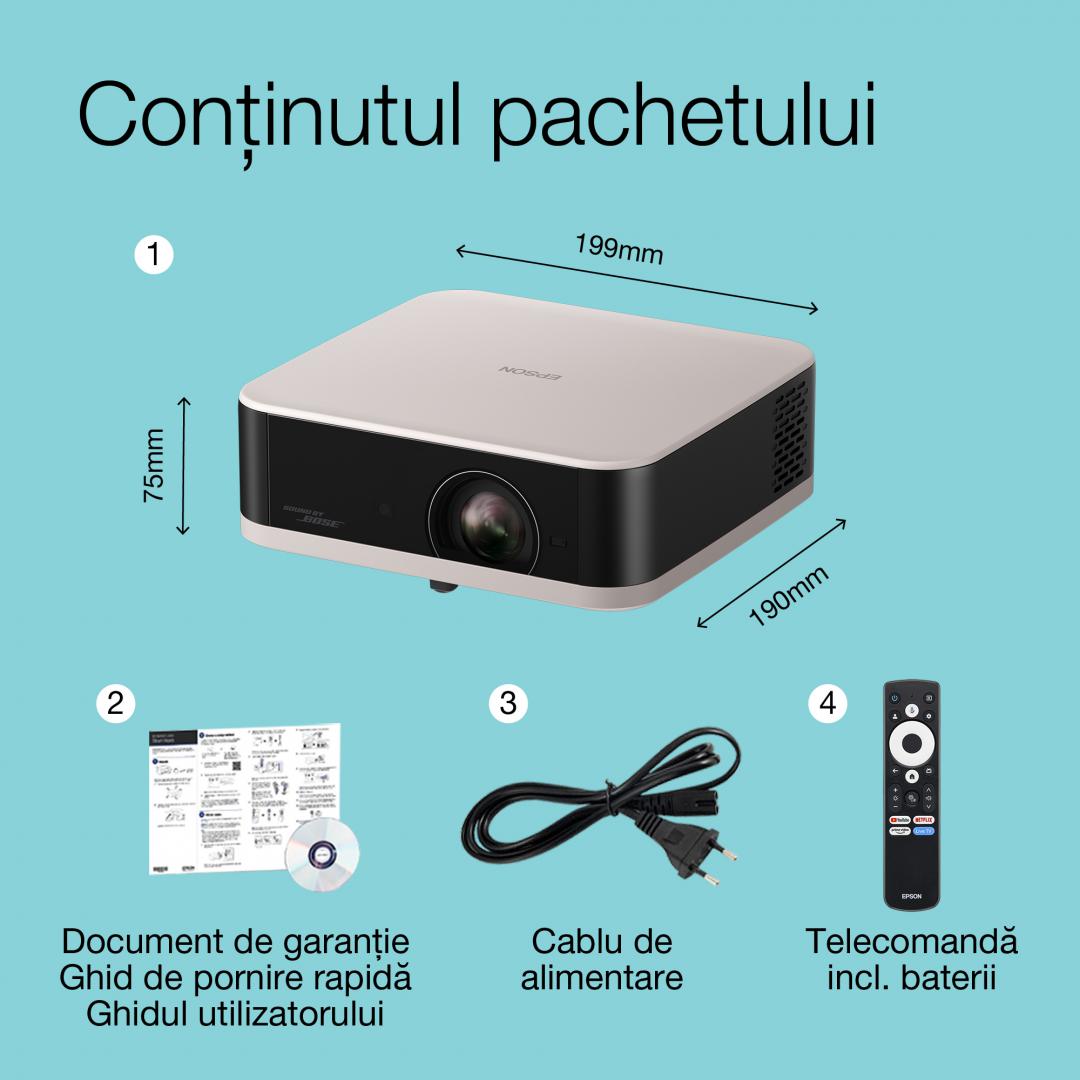 PROIECTOR EPSON EF-61R ROSE QUARTZ, Luminozitate: 700 Lumeni, Rezolutie: 1080p, - imagine 7